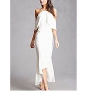 White midi length dress